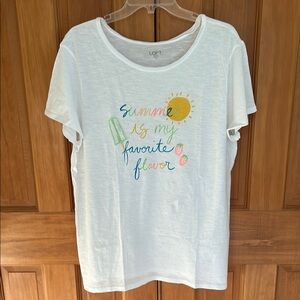 LOFT White Graphic Tee - Summer Design